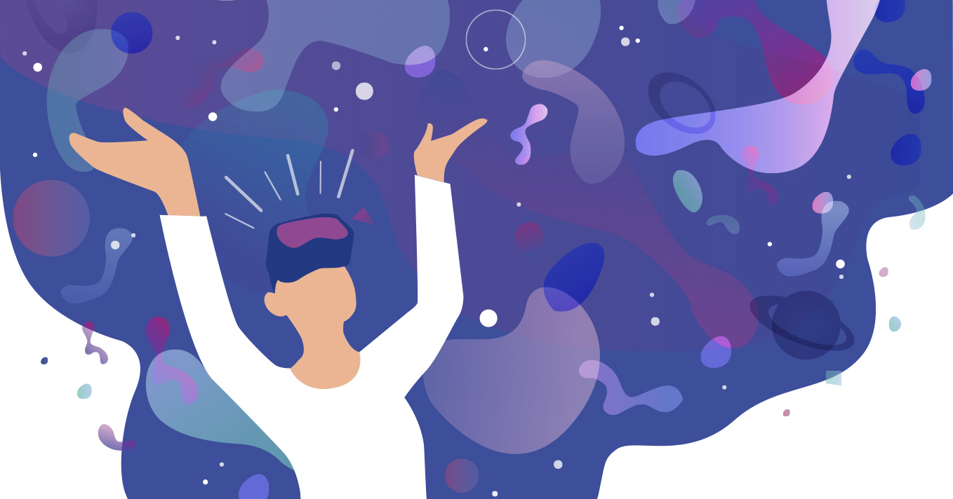 donna con visore grafica