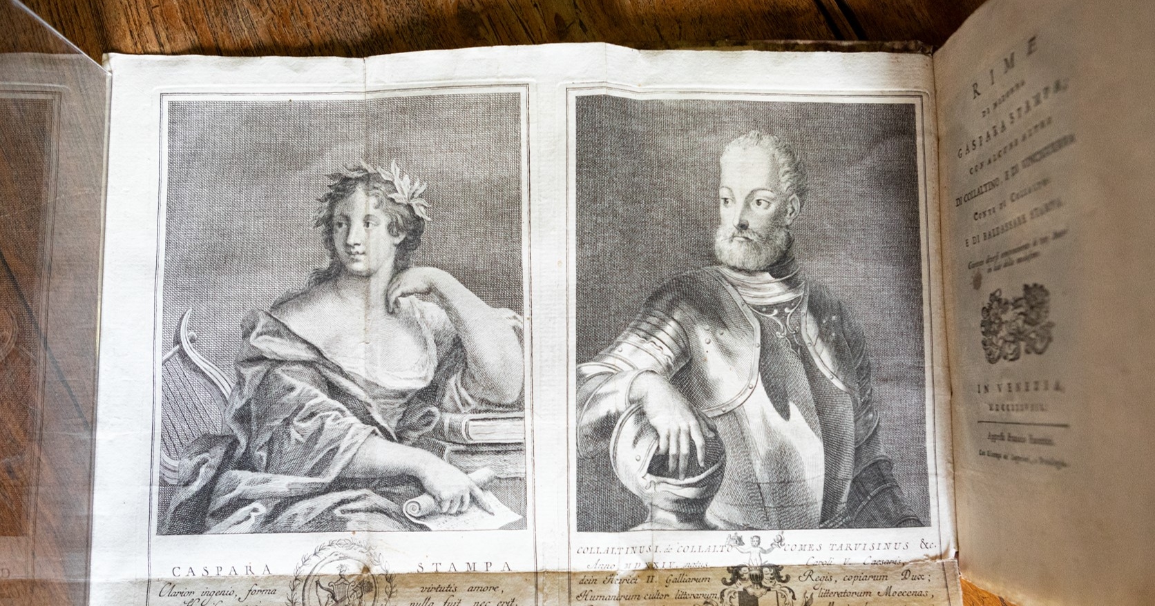 Gaspara Stampa e il conte Collaltino di Collalto (dalle Rime, edizione settecentesca) - foto: Massimo Pistore. Biblioteca Universitaria di Padova