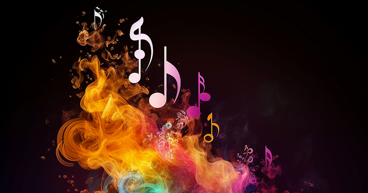 note in fiamma infuocata