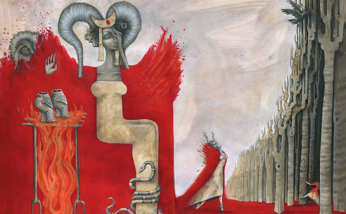 Illustrazione tratta dall'albo Biancaneve, di Michelangelo Rossato, ARKA edizioni.