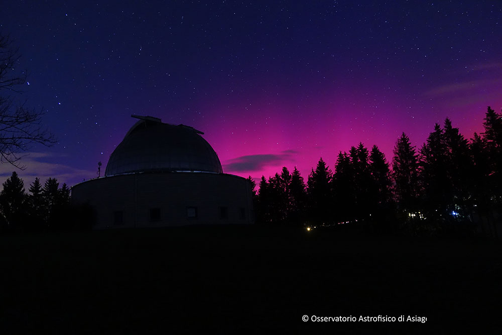 La recente aurora boreale osservata dall'Osservatorio di Asiago