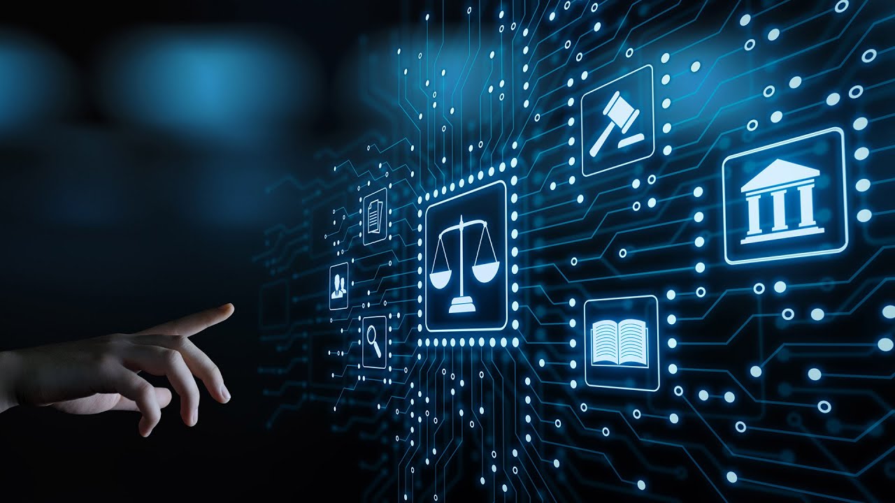 schermo digitale con simbolo bilancia