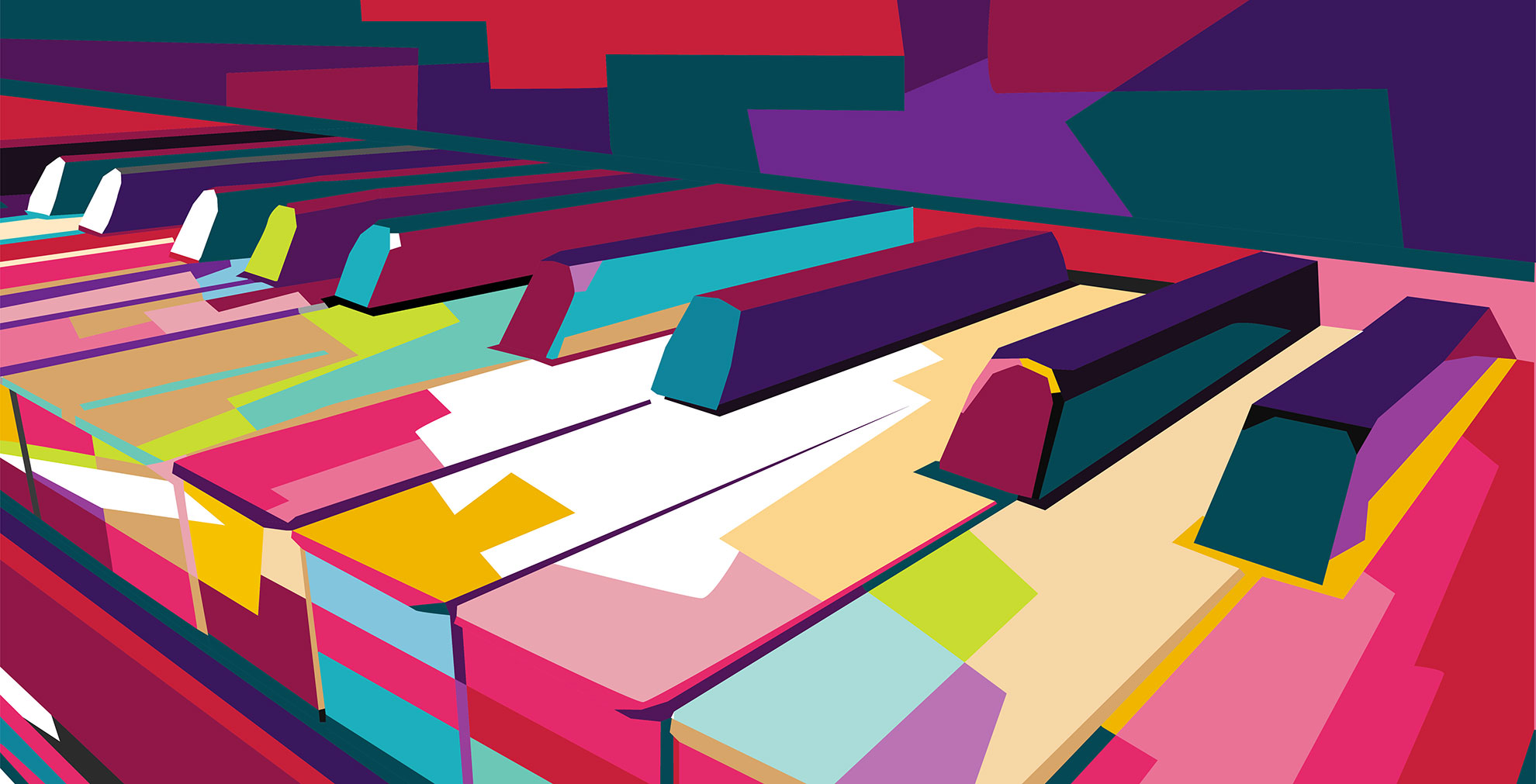 tasti pianoforte multicolore