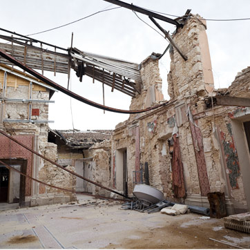 Una casa distrutta dal terremoto in Abruzzo